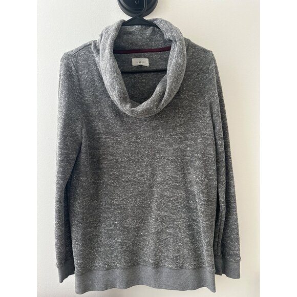 Lou & Grey Gray Cowl Neck Long Sleeve Pullover Sweatshirt M - Picture 1 of 4